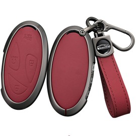 ontto 5/7 Buttons Smart Remote Car Key Cover Compatible with Hyundai 2023 2024 Key Fob,Antiscratched Key Case Fit for Ioniq 6 Grandeur GN7 Kona Elantra Car Accessories,Red