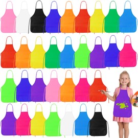 PLULON 36 Pcs Kids Aprons for Painting, Painting Apron Bulk for Kids Art Smocks Children Fabric Art Aprons for Art Painting Crafts Home Kitchen Classroom Party and Activity
