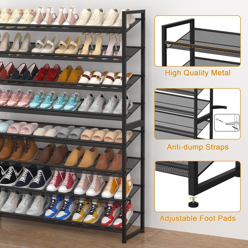 NEYCIL Large Shoe Rack 8 Tier Shoe Organizer, Heavy Duty