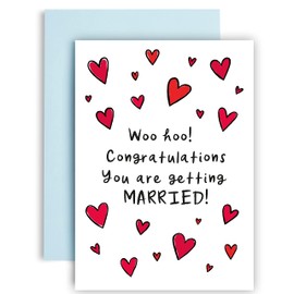 Huxters ‘Woohoo You’re Engaged’ Wedding engagement gifts A5 Congratulations card - Engagement gifts for couple - Recyclable Paper with Envelope - Fun Greetings Card, FSC Certified and Sustainable…