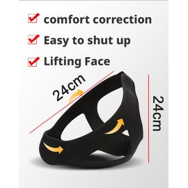 Anti Schnarchen Kinnriemen, Anti Snoring Chin Strap, 2025 Aktualisierung Schnarchstopper Schnarchlösung, Reduktion Relief Snore Schnarchlösung für Männer Frauen (Schwarz)