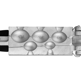 Egg Sinker Mold Fishing Weight Molds with 5 Mold Cavities,1oz, 2oz, 3oz, 4oz, 5oz, Lead Sinker Molds with 2 Pull Pin