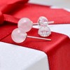 6 MM Rose Quartz Ball Sterling Silver Earring Studs for