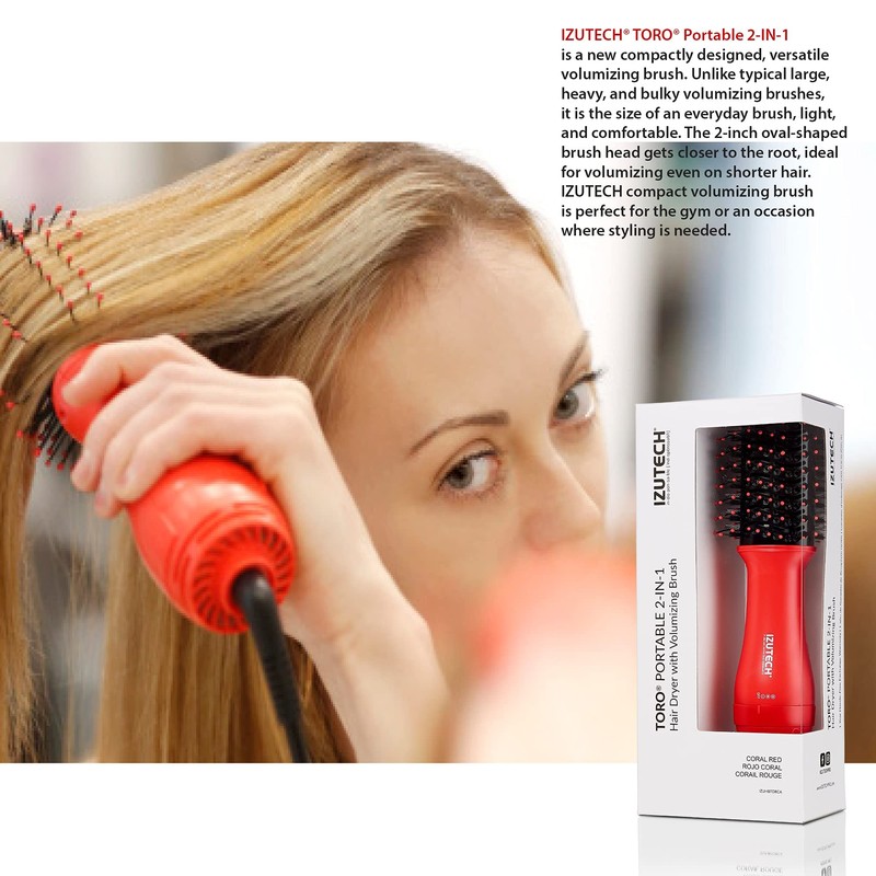 Toro Portable 2-in-1 Hair Dryer with Volumizing Brush (Iris Purple)