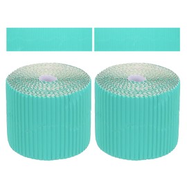 PATIKIL 3.9inch x 78.7ft Bulletin Board Border, Scalloped Trim Paper Corrugated Decorate Border for Locker Classroom Decor Black White Cork Poster Boards, Sky Blue (1mm)