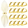 Worthyeah 16Pcs Metal Gold Napkin Rings Set, Stainless Steel Bright