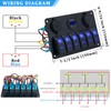6 Gang Rocker Switch Panel, EilxMag Blue Marine Switch Panel