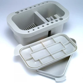 Jakar : Rectangular brush tub with integrated palette in lid. Ref 6552