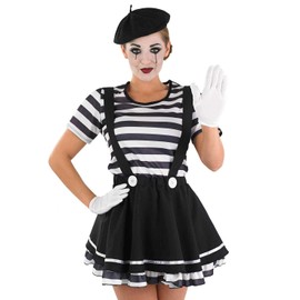 Fun Shack Mime Costume Women, French Mime Costume, Womens Mime Costume, Mime Fancy Dress, Mime Artist Costume Large