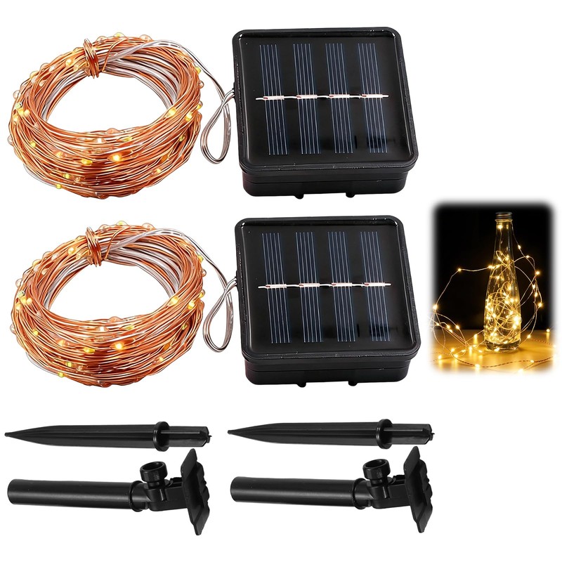 Nextpal 16ft 50 LED Solar Copper String Lights Outdoor, Waterproof