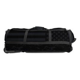 Boombah Brute Rolling Bat Bag - 35" x 15" x 12-1/2" - USA Clandestine 2 Black/Charcoal - Holds 4 Bats and Room for Gear - Wheeled Bag