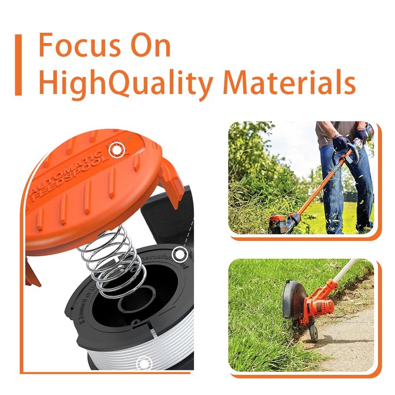 Strimmer Spool,Replacement Strimmer Line,Replacement Spool Caps,ompatible with Black Decker Replace