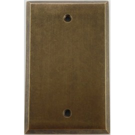 Aged Antique Brass Single Gang Blank Wall Plate