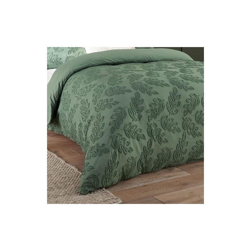 Duvet Day Seville Leaf Bettbezug-Set – getuftetes, weiches Blätterdesign mit