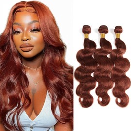 Reddish Brown Body Wave Bundles Human Hair 8 10 12 Inch Unprocessed Brazilian Auburn Brown Human Hair Bundles