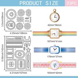 GLOBLELAND Vintage Pocket Watch Clock Cutting Dies for Card Making Wrist Watch Metal Die Cuts Flowers Shapes Cuts Stencils for DIY Embossing Paper Cuts Scrapbooking Decor