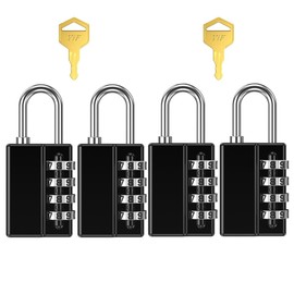 LOFICOPER Combination Padlock with Key, 2 Pack Combination Lock for Outdoor, 4 Digit Resettable Padlock, Weatherproof Indoor Outdoor Lock, for Gym Locker Gate Fence