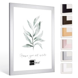 Bildershop-24 Monza Picture Frame in Silver in 21 x 29.7 cm DIN A4 Anti-Reflective Photo Frame, Removable Frame, Poster Frame, Puzzle Frame