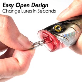 Dr.Fish - Pinzas de pesca de acero inoxidable, clip de velocidad de cambio rápido, conector rápido de pesca de agua dulce salada a presión, aparejos de crankbait de 175 libras