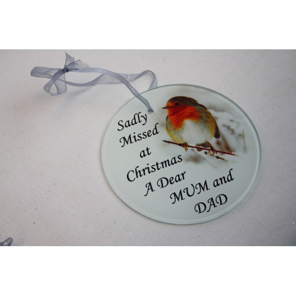 David Fischhoff Robin Christmas Tree Hanging Glass Memorial Ornament -