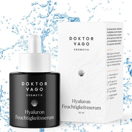 Dr. VAGO Hyaluronic Acid Serum with Vitamin B3 and Glycerine, Made in Austria, 100% Vegan, Natural Active Ingredients, Highly Concentrated Anti-Wrinkles, Anti-Ageing and Anti-Stains Face Serum and Eye
