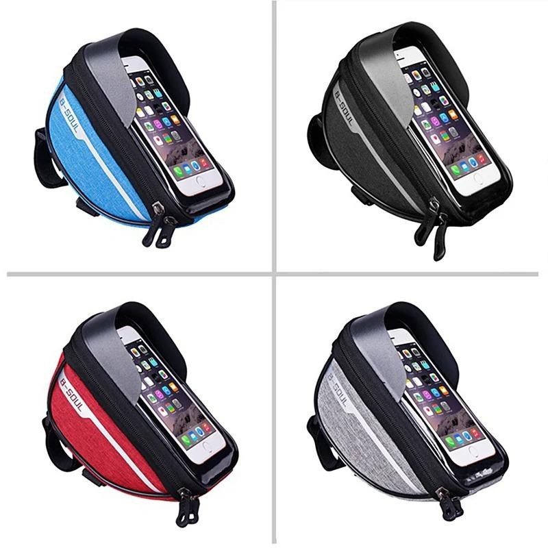 B-Soul Waterproof Cycle Frame Bag with Touch Screen - Color: