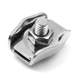 Design61 10 x Simplex Clamps Simplex Rope Clamps 4 mm Wire Rope Clamp Stainless Steel Wire Rope Connector Steel Cable Clamps