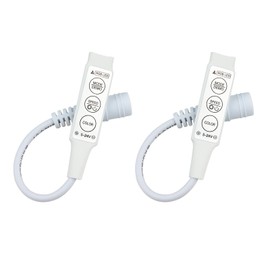RGBZONE 2-Pack 4-PIN LED Controller, DC 5V/12V/24V 3x2A, 3-Keys Mini RGB LED Controller for 5050 3528 5630 Strip Lights