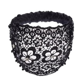 Fashion Thick Headbands for Women - Elastic Twisted Knot Stretchy Hair Bands | Soft Wide Non-Slip Head Wraps & Turban Style Hair Accessories for Women (Black, Adjustable)
