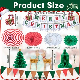 Syoulin-retro vintage christmas decorations indoor，Reusable Christmas Decorations Party Banner Set,Suitable for Christmas party decoration table/wall/ceiling paper christmas decorations