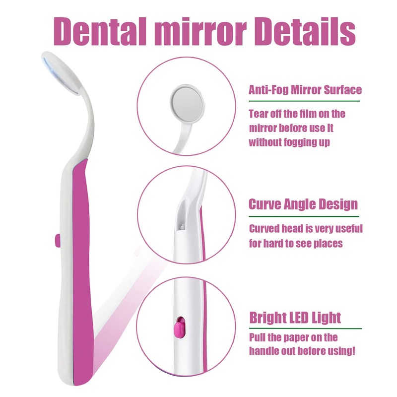 Ceonam 2 Pcs Dental Mirror with Light Tool LED Lighted