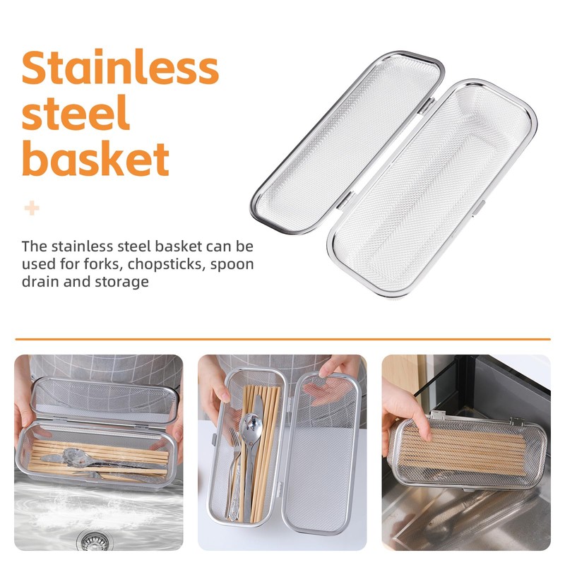 WHDQPX Dishwasher Basket, Stainless Steel Dishwasher Silverware Basket, Replacement Utensil