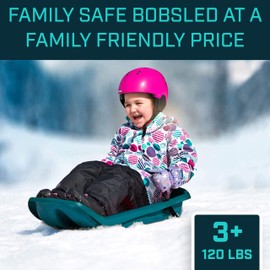 Gizmo Riders Tron Bobsled for Kids, Snow Sled with Brakes for Ages 3 and Up, Weight Capacity 120 lbs (Titan Blue), one Size