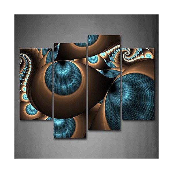 Abstract Blue Brown Like Several Holes Wall Art Painting The