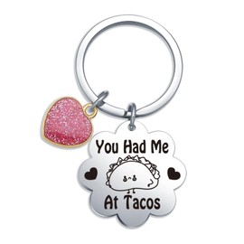 Fmekosdz Taco Gifts For Women Taco Christmas Keychain Taco Lovers Gifts Taco Addict Keychain Taco Foodie Jewelry Mexican Food Keychain Birthday Jewelry For Bestie Gifts Mom Taco Foodie Keychain