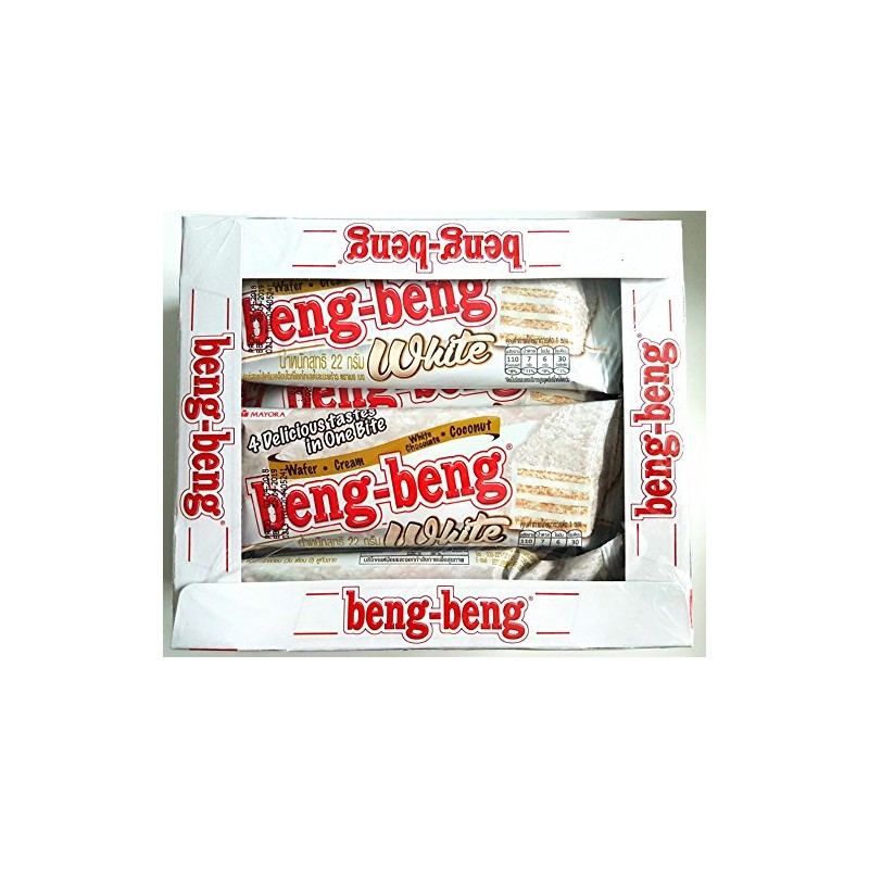 Beng Beng Wafer White 25g. (Pack12) 4 Delicious tastes in