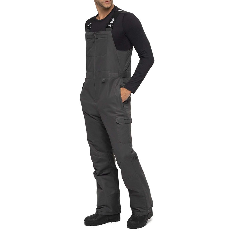 Arctix Men's Avalanche Athletic Fit Insulated Bib Overalls, Charcoal, Large/32"