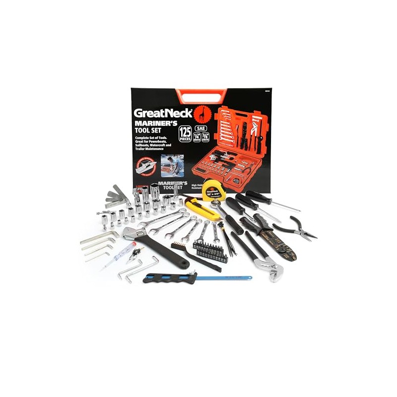 Great Neck MS125 125-Pc Marine Tool Set with Water-Resistant Boat
