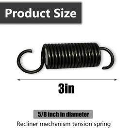 YeuauTa RM-358-TS-1P， Lawn Chair Mechanism Tension Spring 3-inch Long, 5/8-inch Diameter Recliner Mechanism Tension Spring ， 1 Pack.