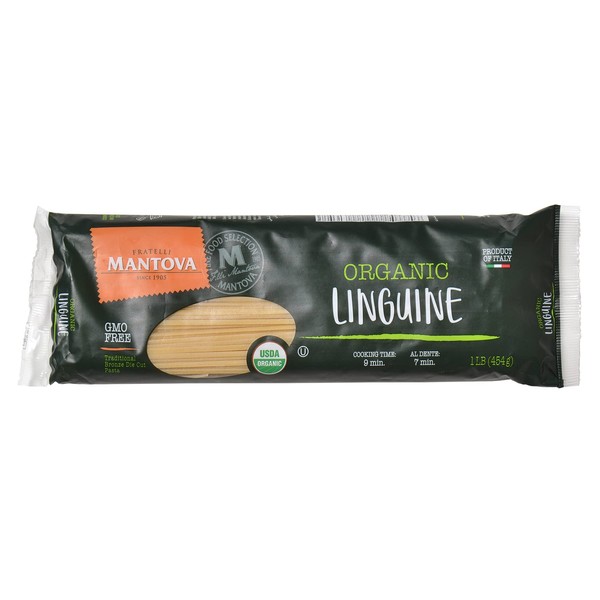 Mantova Organic Linguine Pasta 1 lb (Pack of 6) - Non-GMO Authentic Italian Imported Pasta