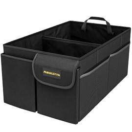 MIKKUPPA Car Trunk Organizer - 50L Collapsible Trunk Organizer, Sturdy Car Storage for SUV Auto Truck Van with Non Slip Bottom (Black)