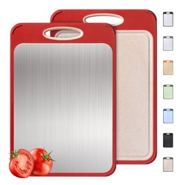 2 in 1 Stainless Steel Cutting Board with Handle Chopping Husband Birthday Christmas Xmas Valentines Father Day Gifts Ideal from Wife Romantic Anniversary Best Cool Gadget Awesome Who Have Everything