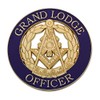 Grand Lodge Officer Round Masonic Auto Emblem - [Purple &
