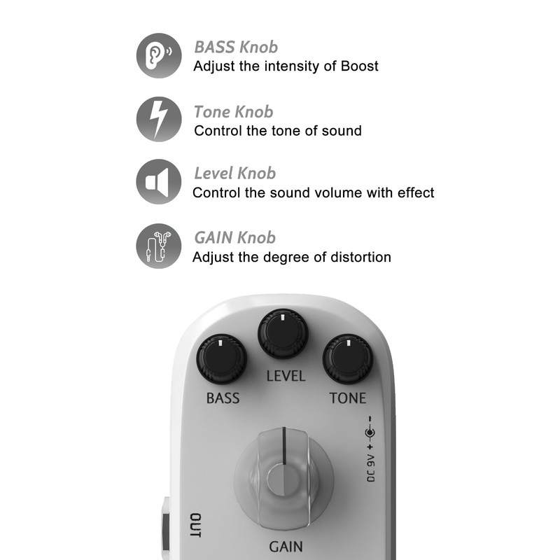 AZOR Pure Boost Guitar Effect Pedal Micro Clean Boost Pedal