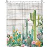 Riyidecor Cactus Shower Curtain Tropical Succulent Desert 60Wx72H Inch Rustic