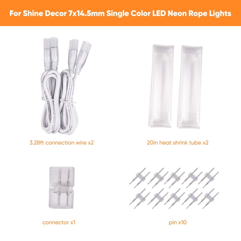 Shine Decor Connector and Connecting Wires for 7x14.5mm and 8x16mm