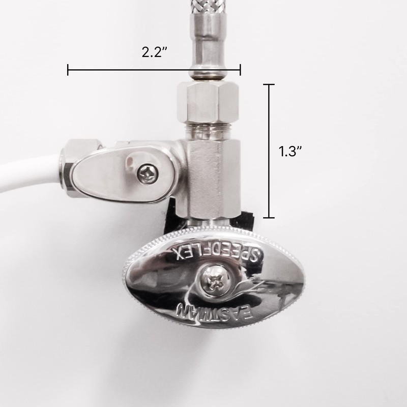 LUXE Bidet Metal T-adapter with Shut-off Valve for Hot Water,