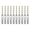 sourcing map 10pcs 1/4" Hex Shank Drill Bit 5/64" Gold
