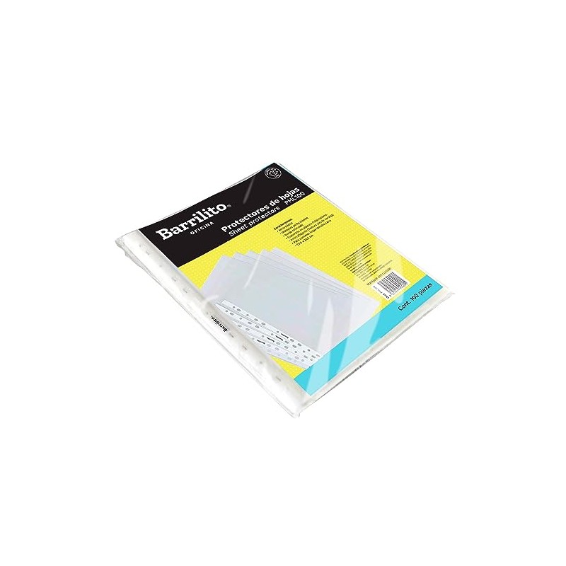 Barrilito Protector de Hojas Carta Antiestático 100 Piezas