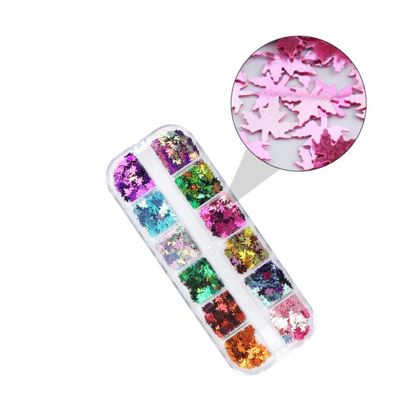 Ipetboom 2 Boxes Maple Leaf Sequins Nail Art Art Flakes